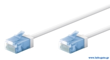 GOOBAY καλώδιο δικτύου 74284, CAT 6A U/UTP, ultra slim, copper, 500MHz, 0.25m, λευκό
