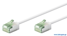 GOOBAY καλώδιο δικτύου 74358, CAT 8.1 U/FTP, ultra slim, copper, 40Gbps, 0.25m, λευκό