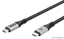GOOBAY καλώδιο USB-C 74776, USB4, 240W, 80Gbps, 16K/60Hz, 1.5m, μαύρο