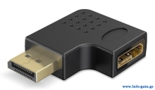 GOOBAY αντάπτορας DisplayPort 77131, 8K/144Hz, γωνιακός, μαύρος