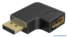 GOOBAY αντάπτορας DisplayPort 77132, 8K/144Hz, γωνιακός, μαύρος