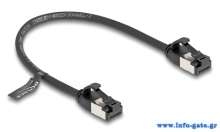 DELOCK καλώδιο δικτύου 80181, CAT 8.1 U/FTP, 40Gbps, εύκαμπτο, 0.25m, μαύρο