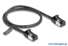 DELOCK καλώδιο δικτύου 80182, CAT 8.1 U/FTP, 40Gbps, εύκαμπτο, 0.50m, μαύρο