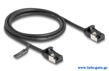 DELOCK καλώδιο δικτύου 80183, CAT 8.1 U/FTP, 40Gbps, εύκαμπτο, 1m, μαύρο