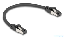 DELOCK καλώδιο δικτύου 80566, CAT 8.1 S/FTP, copper, 2000MHz, 0.25m, μαύρο