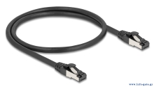 DELOCK καλώδιο δικτύου 80570, CAT 8.1 S/FTP, copper, 2000MHz, 0.50m, μαύρο