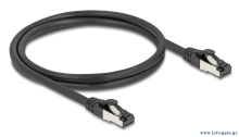 DELOCK καλώδιο δικτύου 80571, CAT 8.1 S/FTP, copper, 2000MHz, 1m, μαύρο