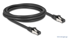 DELOCK καλώδιο δικτύου 80572, CAT 8.1 S/FTP, copper, 2000MHz, 2m, μαύρο