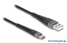 DELOCK καλώδιο USB σε USB-C 81122, 60W, 480Mbps, 2m, μαύρο