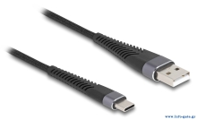 DELOCK καλώδιο USB σε USB-C 81123, 60W, 480Mbps, 3m, μαύρο