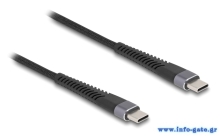 DELOCK καλώδιο USB-C 81124, 60W, 480Mbps, 1m, μαύρο