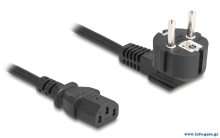 DELOCK καλώδιο τροφοδοσίας 81299, 3x 0.75mm², 1m, μαύρο