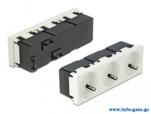 DELOCK τριπλό module πρίζας ρεύματος Easy 45 81323, 45°, 45x45mm, 5τμχ