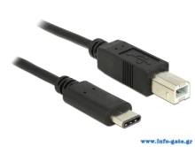DELOCK καλώδιο USB-C σε USB Type B 83328, 0.5m, μαύρο