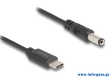 DELOCK καλώδιο USB-C σε DC 5.5 x 2.1mm 85397, 1m, μαύρο