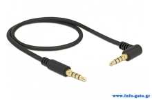 DELOCK Καλώδιο Jack stereo σε Jack stereo 4pin 3.5mm, 90°, μαύρο, 1m