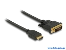DELOCK καλώδιο HDMI σε DVI 85653, 2K/60Hz, 7.92 Gbps, 1.5m, μαύρο