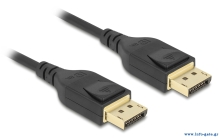DELOCK καλώδιο DisplayPort 85660, certified, 8K/60Hz, 32.4 Gbps, 2m, μαύρο