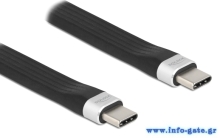 DELOCK καλώδιο USB 3.2 Gen 2 Type-C 85770, 10Gbps, 3A, FPC, flat, 13.5cm