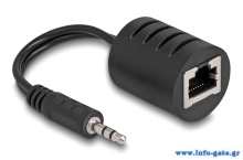 DELOCK audio extender 87858 3.5mm σε 3.5mm, μέσω καλωδίου RJ45, έως 50m