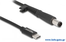 DELOCK καλώδιο τροφοδοσίας laptop 87972, USB-C σε HP 7.4x5.0mm, 1.5m, μαύρο