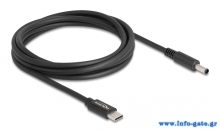DELOCK καλώδιο τροφοδοσίας laptop 87974, USB-C σε Dell 4.5x3mm, 1.5m, μαύρο