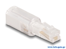 DELOCK βύσμα τηλεφώνου RJ10 88169, 360° περιστρεφόμενο, διάφανο-λευκό