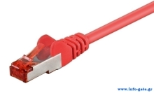 GOOBAY καλώδιο δικτύου 92458, CAT 6 S/FTP, copper, 250MHz, 0.15m, κόκκινο