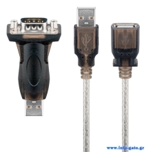 GOOBAY αντάπτορας/καλώδιο USB σε RS-232 93128, 1 Mbit/s, 1.5m, διάφανο