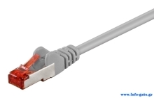 GOOBAY καλώδιο δικτύου 93371, CAT 6 S/FTP (PiMF), CCA, 0.25m, γκρι