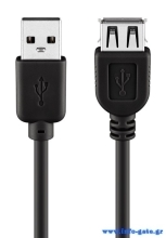 GOOBAY καλώδιο USB 2.0 σε USB (F) 93601, copper, 5m, μαύρο