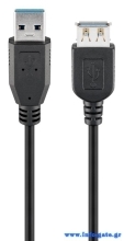 GOOBAY καλώδιο USB 3.0 σε USB (F) 93999, copper, 3m, μαύρο