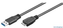 GOOBAY καλώδιο USB 3.0 σε USB 3.0 micro Τype B 95169, 15W, 5Gbps, 1m, μαύρο