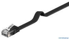GOOBAY καλώδιο δικτύου 95381, CAT 6 U/UTP, flat, copper, 10m, μαύρο