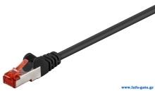 GOOBAY καλώδιο δικτύου 95478, CAT 6 S/FTP (PiMF), CCA, 1m, μαύρο