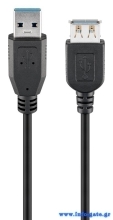GOOBAY καλώδιο USB 3.0 σε USB (F) 95726, copper, 5m, μαύρο