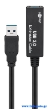 GOOBAY καλώδιο προέκτασης USB 3.0 95727, active, 5Gbps, 5m, μαύρο