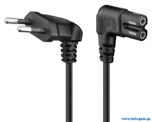 GOOBAY καλώδιο τροφοδοσίας Euro 97346, γωνιακό, 2x0.75 mm², 1m, μαύρο