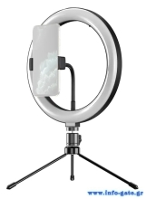APEXEL φωτιστικό δαχτυλίδι LED APL-FL10JJ13Y με μίνι τρίποδα, Φ26cm
