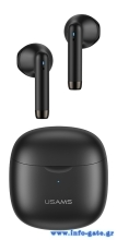 USAMS earphones IA04 με θήκη φόρτισης, True Wireless, Φ13mm, μαύρα