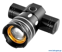 Εμπρόσθιο φως ποδηλάτου BIKE-0028, 1500LM, 300m, IPX-6, μαύρο