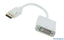 POWERTECH αντάπτορας DisplayPort σε DVI 24+5 CAB-DP005, 0.20m, λευκός