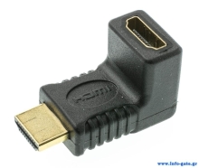 POWERTECH αντάπτορας HDMI CAB-H035, γωνιακός 90°, μαύρος