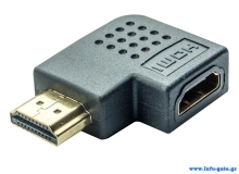 POWERTECH αντάπτορας HDMI CAB-H037, γωνιακός, 90° right, μαύρος