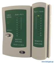 POWERTECH tester καλώδια δικτύου & τηλέφωνου CAB-N044 για RJ11/RJ12/RJ45