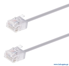 POWERTECH καλώδιο δικτύου CAB-N439, Cat 6A U/UTP, ultra slim, copper, 500MHz, 0.50m, γκρι