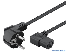 POWERTECH καλώδιο τροφοδοσίας Η/Υ & οθόνης CAB-P003, 3x0.75mm², 1.5m, μαύρο