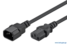 POWERTECH καλώδιο τροφοδοσίας προεκταση CAB-P004 3x 0.75mm², 1.5m, μαύρο
