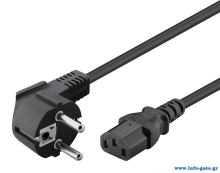 POWERTECH Καλώδιο τροφοδοσίας 3x 1mm² CAB-P014, μαύρο, 1.5m