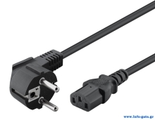 POWERTECH καλώδιο τροφοδοσίας PC CAB-P016, 3x 0.50mm², copper, 1.5m, μαύρο